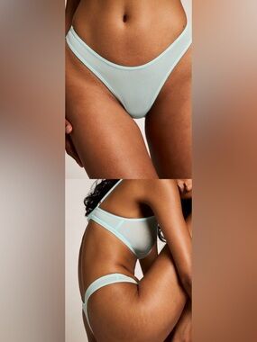 Negative Sieve Dipped Thong -Sea